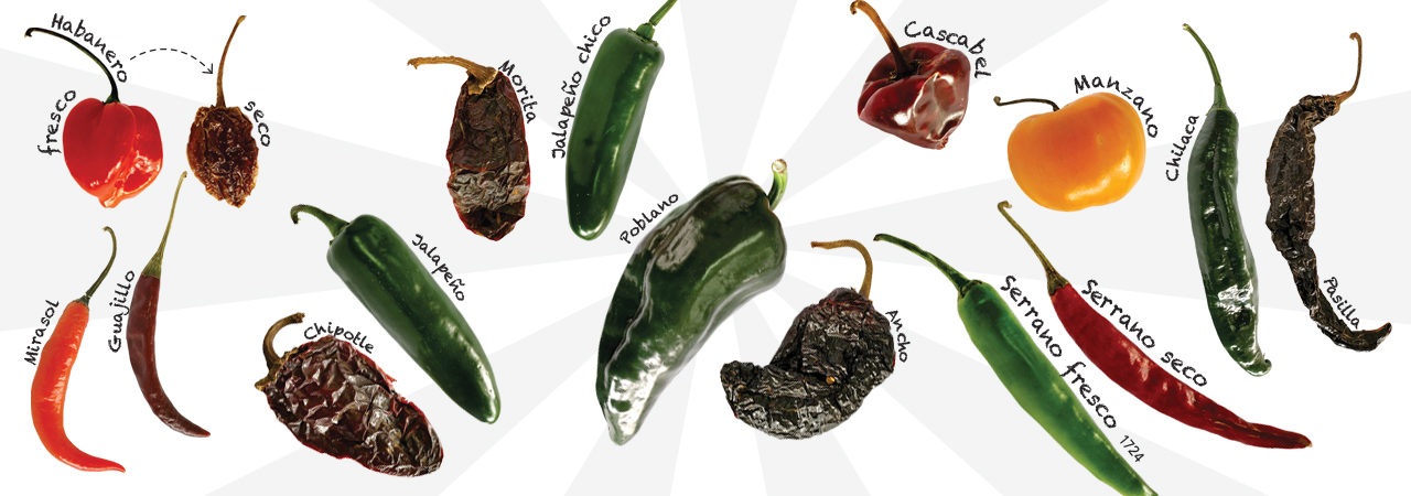 variedad de chiles