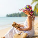 Persona con sombrero en playa