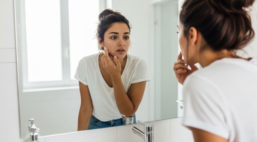 Persona revisando su piel - Carcinoma Espinocelular